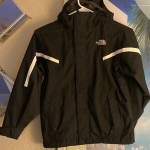 The North Face Black Jacket with White Stripes